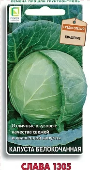 Капуста белокочанная Слава 1305 